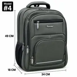 Flamingo Leather Backpack – Model #4, 4 Zippers