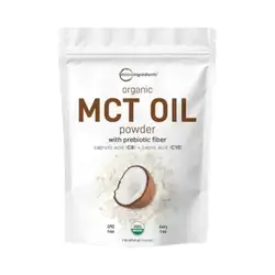 Organic MCT Oil Powder with Prebiotic Fiber,1 Pound(16 Ounce), Fast Fuel for Body and Brain, C8 MCT Oil for Coffee Creamer, No GMOs, Keto Diet, Vegan
