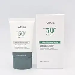 Anua 50+ spf PA++++ Heartleaf +panthenol Anua heartleaf silky moisture sun cream 50ml