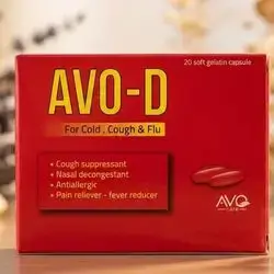 AVO-D (For Cold, Cough & Flu) 20 soft gelatin capsules