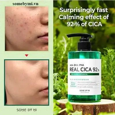 جل المعجزة مرطب و مهدى من سوم باي مي بي اتش ايه بنسبة 92% بالسيكا - 300 مل-Some By Mi AHA BHA PHA Real Cica 92 Cool Calming Soothing Gel