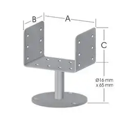 Pergola Post Bases Economical 100 Mm