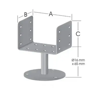Pergola Post Bases Economical 100 Mm