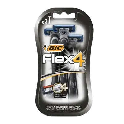 Flex 4 Flexible 4 Blades for Closer Shave 3 Pcs _ Bic