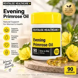Revitalise Healthcare+ Evening Primrose Oil – 500 mg – 90 Capsules