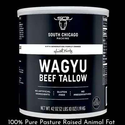 South Chicago Packing 100% Pure Wagyu Beef Tallow, 42 Ounces – Paleo & Keto Friendly Cooking Fat for Searing, Sautéing & Frying, 1.19KG Wagyu Tallow