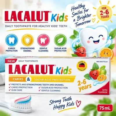 LACALUT Kids Toothpaste – 75 mL, 2–6 Years