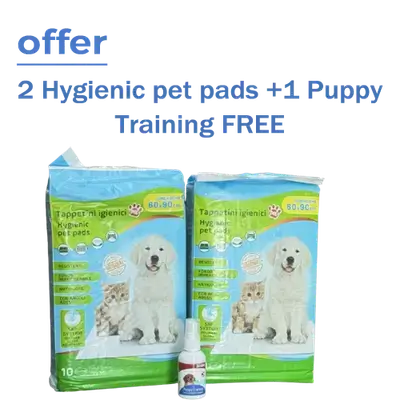 2 Hygienic pet pads + 1 Puppy Training FREE