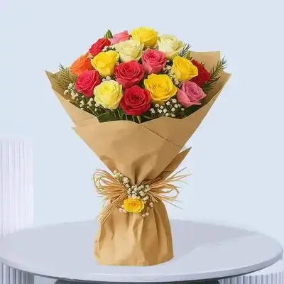 Imported Natural Flower Bouquet – 27 Flowers