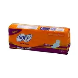 Sofy Soft & Secure Gentle to skin , Maxi wings , compact side barrier 10pads