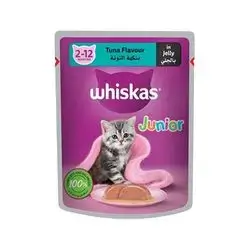 Whiskas Tuna Wet Cat Food Pouch For 2-12 Month Junior Cats 80 Gm