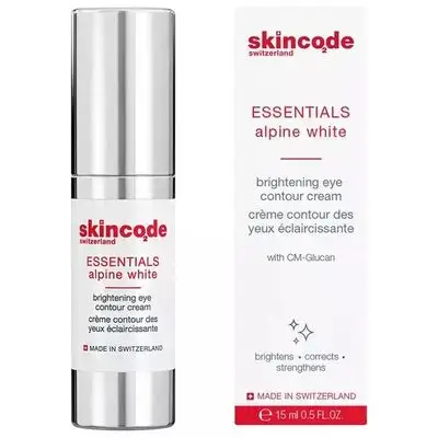 Skincode essentials alpine white brinhtennig eye contour crem