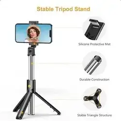 Gritin Selfie Stick, 4 in 1 Bluetooth Selfie Stick Tripod, Extendable and Portable Selfie Stick with Detachable Wireless Remote & Stable Tripod Stand,...