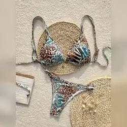 Swim Vcay Printed Leopard Pattern Elegant Casual Bikini