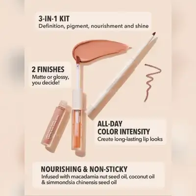 SHEGLAM Soft 90's Glam Lip Liner And Lip Duo Set-Pouty Nude