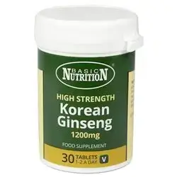 Basic Nutrition High Strength Korean Ginseng 1200mg 30 Tab
