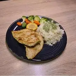 Chicken Steak With Rice And Vegetables