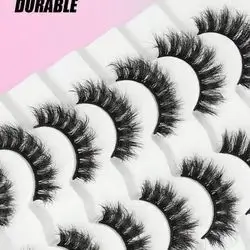10 Pairs Fluffy False Eyelashes Faux Mink Lashes