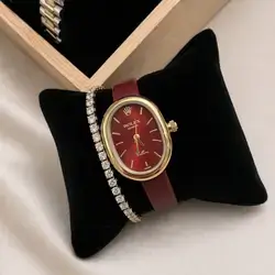 Rolex-Inspired Burgundy Gold Set
