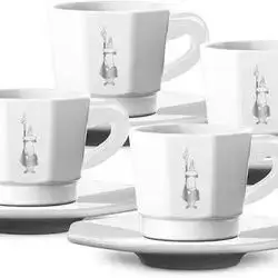 SET 4 8-FACES CUPS TOTAL WHITE