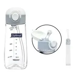 650ml Tritan Silicone Straw Cup - Gray