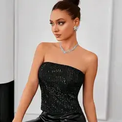 SHEIN Privé Sequin Tube Top - Small