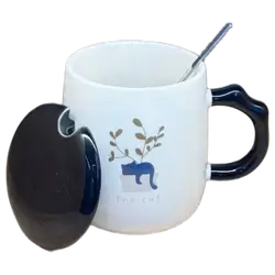 Cute Ceramic Cup with Lid and Spoon