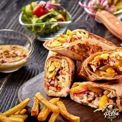 Chicken Shawarma & Fries & Salad