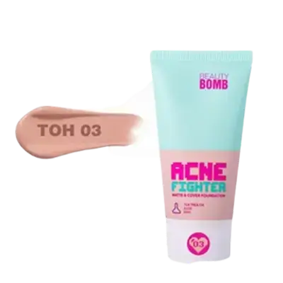 Matte & Cover Foundation Acne Fighter 03 - 25ml _ Beauty Bomb