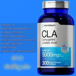 CLA 5000mg per serving | LeanLOK CLA | Healthy Fatty Acid | Boost Fat burn | Supports Weight Management | Enhances Exercise Performance | Energy | Endurance | 300 Softgels cla