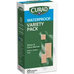 Curad Waterproof Variety Pack Bandages 20pcs