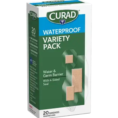 Curad Waterproof Variety Pack Bandages 20pcs