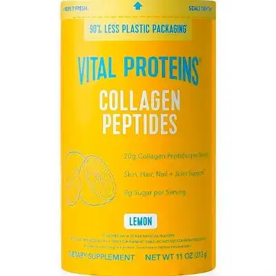 Vital Proteins Collagen Peptides Powder, Collagen Supplement, Hair, Skin Health, nails, bones, joint pain, joints, cartilage, 313grams 14 Servings, Lemon, beauty Collagen