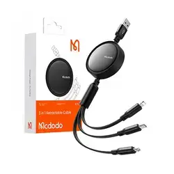 Mcdodo Ca-725 3 In 1 Rectractable Charging Cable Black