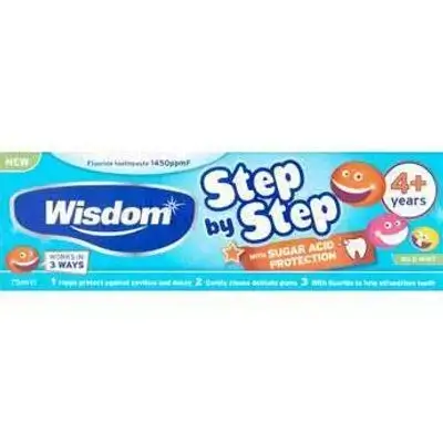 wisdom step by step 4+ toothpaste