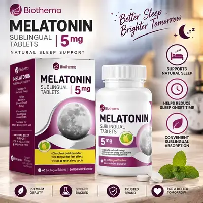 Biothema Melatonin Sublingual Tablets – 5 mg, 60 Tablets