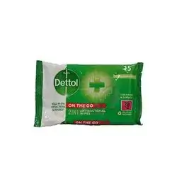 Dettol On The Go 2In1 Antibacterial Wipes For Hand And Surfaces 15 Sheet