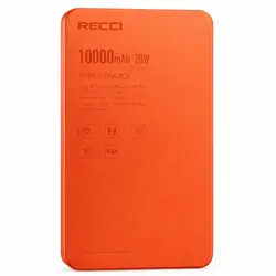 Recci Ultra-Slim Power Bank 10000mAh with 20W PD & 15W Wireless Charging