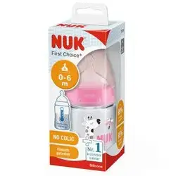 NUK - First Choice+ Baby Bottle 150ml 0-6m - Pink