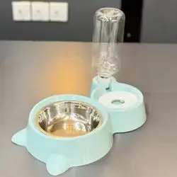 Double Cat Bowls Water & Food Bowl Set 