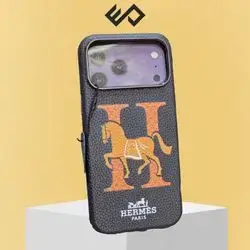 iPhone 17 Pro Max Black Leather Fashion Design Case