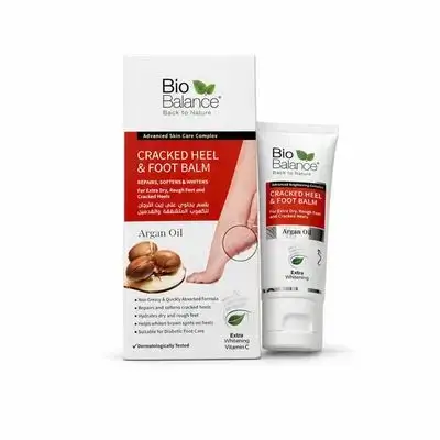 بەڵسەمی پاژنە و پێی قڵیشاو بە زەیتی ئەرگان Bio Balance Cracked Heel & Foot Balm Organic Argan Oil