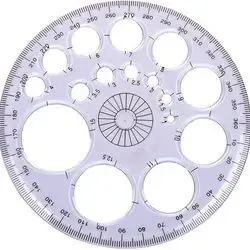 Plastic Round Ruler 360 Degree Pointer Protractor Ruler Angle Finder for School Office Supplies