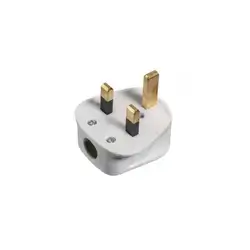Plug White Top 3 Pin Plug Connector Cord Adapter