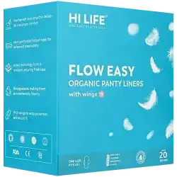 HI LIFE Flow Easy Organic Panty Liners With Wings 20COUNT