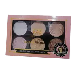 Awesome Glow & Highlight 6-color Make-up Artist Palette 18 g - FAB FACTORY