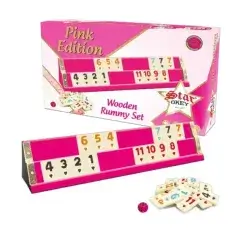 Star Okey Pink Edition – Wooden Rummy Set