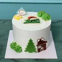 Vanilla cake house decoration