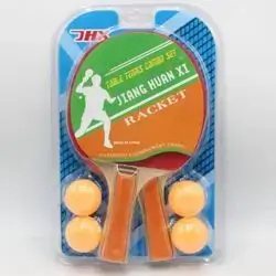 Wooden Table Tennis Rackets with 4 Balls Playing -Multicolor