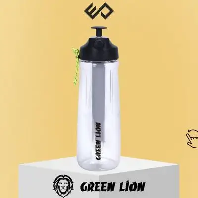Green Lion Spray Water Bottle - White